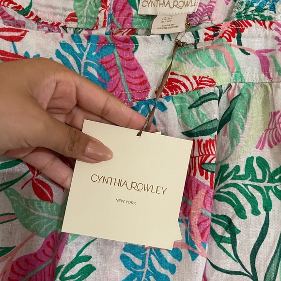 NWT Cynthia Rowley Floral 100% Linen Tank - Picture 4 of 4